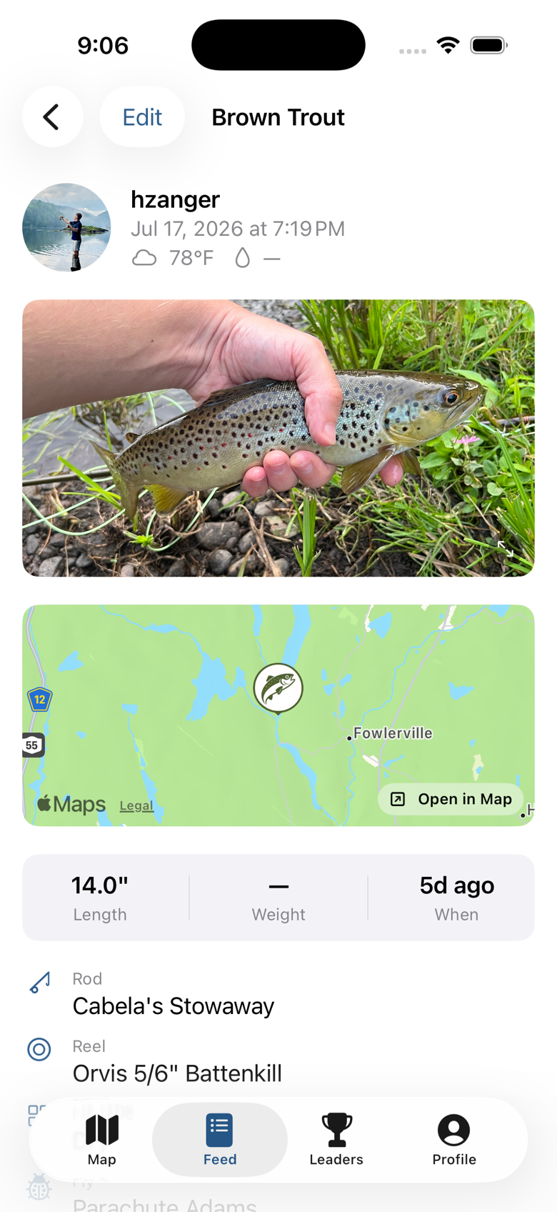 A Tippet catch: photo, location, length, and gear