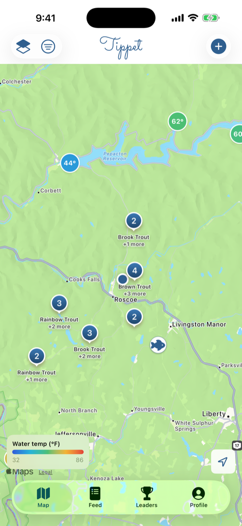 The Tippet map on iPhone